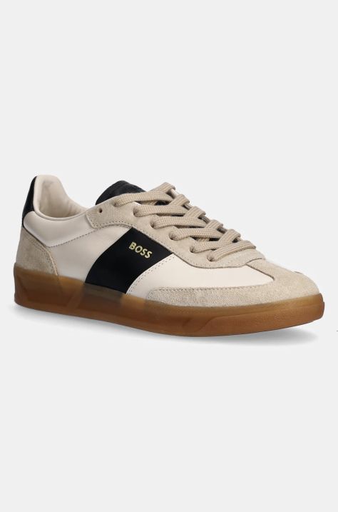 BOSS sneakers din piele Brenta culoarea bej, 50536624