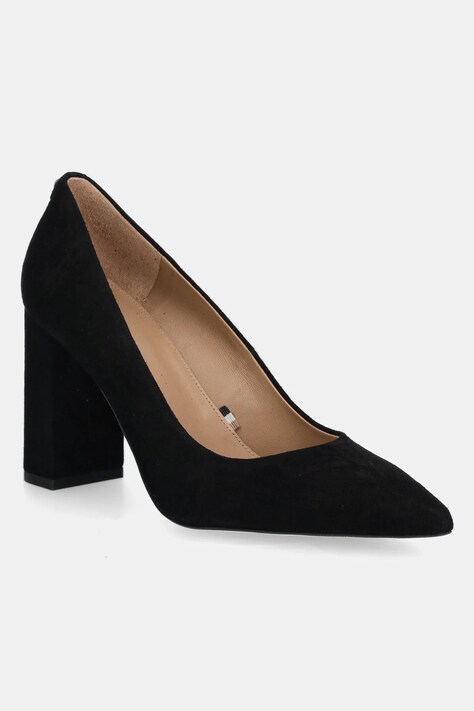 BOSS tocuri din piele intoarsa Janet culoarea negru, cu toc drept, 50536571