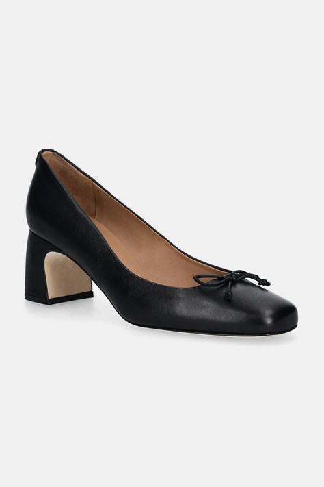 BOSS pantofi de piele Luara culoarea negru, cu toc drept, 50539005