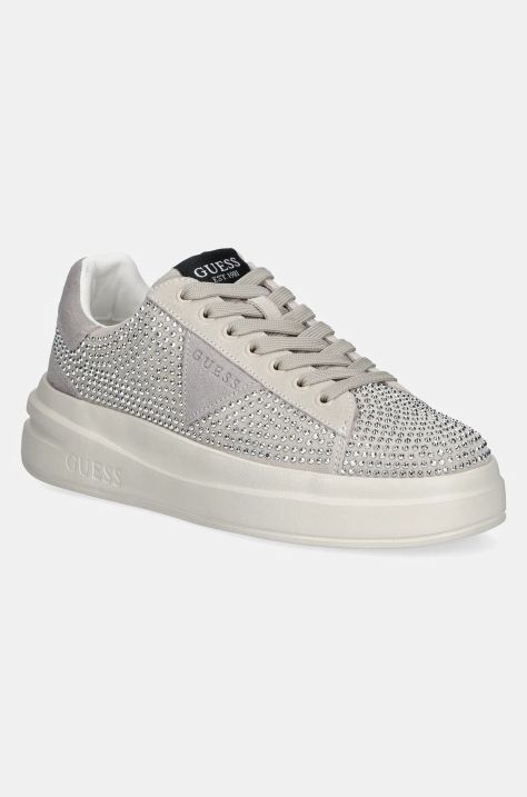 Guess sneakers din piele ELBINA culoarea gri, FLPELB SUE12