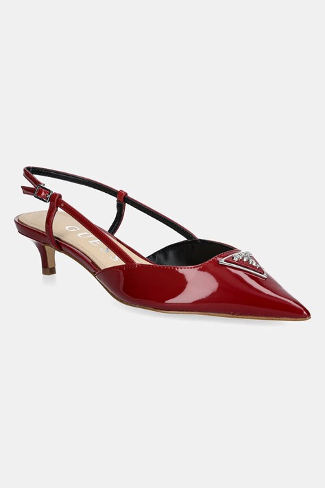 Guess pantofi cu toc JESSON culoarea bordo, pe toc jos, cu toc deschis, FLPJSS PAF05