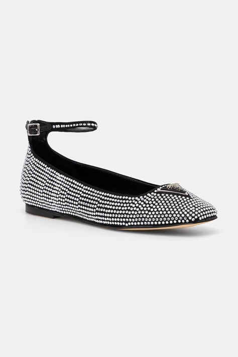 Guess balerini LEVVISE culoarea negru, FLPLVS SAT02
