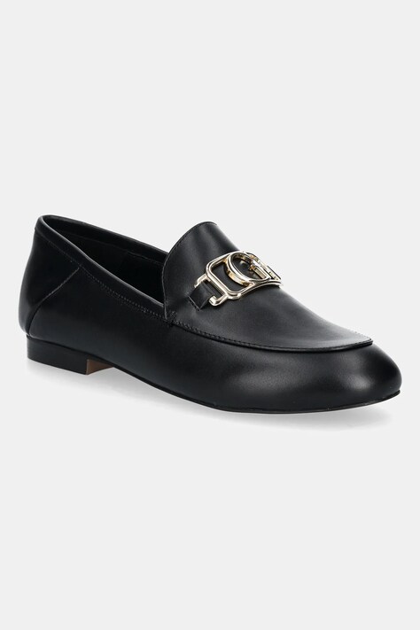 Guess mocasini de piele MARTYNAS femei, culoarea negru, cu toc plat, FLPMAR LEA14