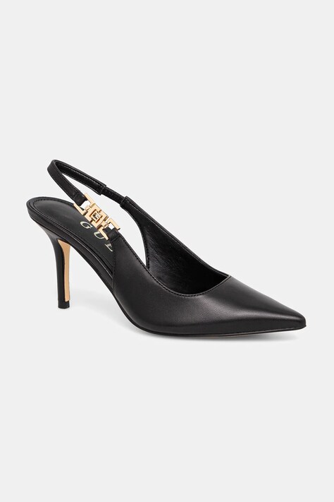 Guess pantofi cu toc NASSHA3 culoarea negru, FLPNS3 LEA05
