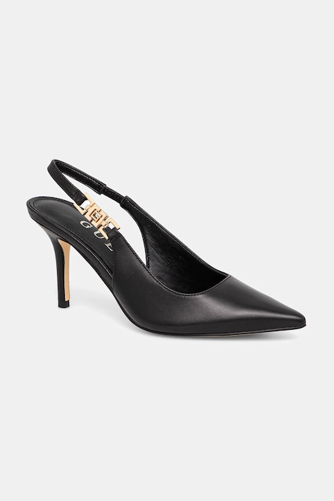 Guess pantofi cu toc NASSHA3 culoarea negru, FLPNS3 LEA05