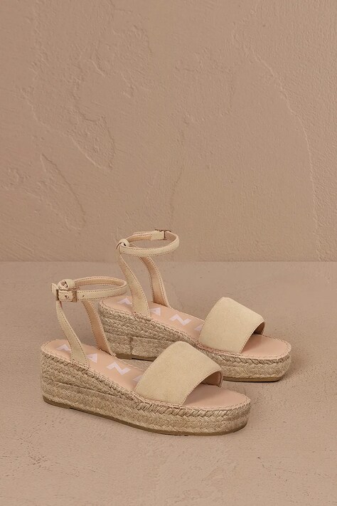 Manebi sandale din piele întoarsă Platforms With Strap culoarea bej, M 1.1 WJ