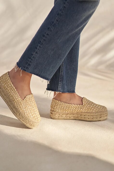Manebi espadrile Yucatán Double Sole Espadrilles culoarea bej, cu platforma, V 2.7 D0