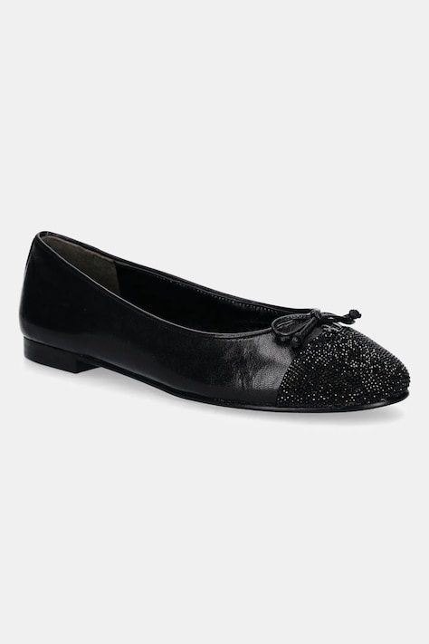 Tory Burch baleriny skórzane Cap-Toe Pave Ballet kolor czarny 166214-004