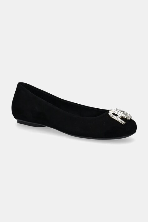Furla balerini din piele intoarsa Ballet Ballerina culoarea negru, YJ02BAL C10000 O6000