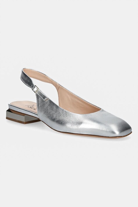 AGL pantofi de piele Angie L Sling B culoarea argintiu, cu toc drept, cu toc deschis, D557006PCKB135G279
