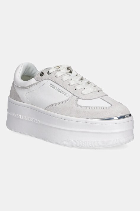 Karl Lagerfeld sneakers din piele KOBO III culoarea alb, KL65025