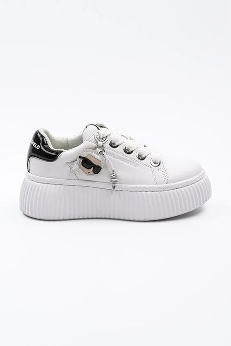 Karl Lagerfeld sneakers din piele KREEPER LO NFT culoarea alb, KL42376T