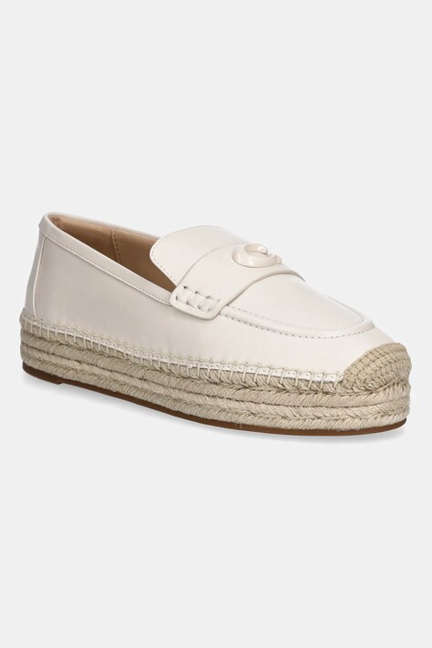 Coach espadrile de piele Camilla culoarea bej, cu platforma, CR045