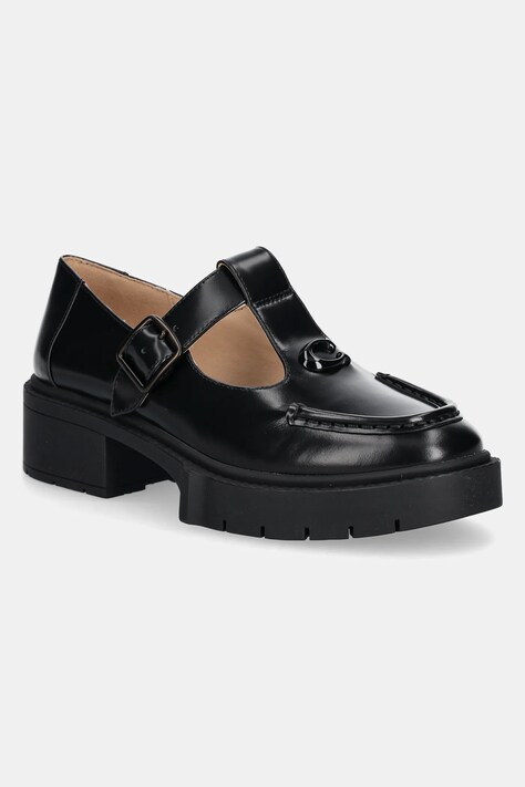 Coach pantofi de piele Liv femei, culoarea negru, cu platforma, CZ383