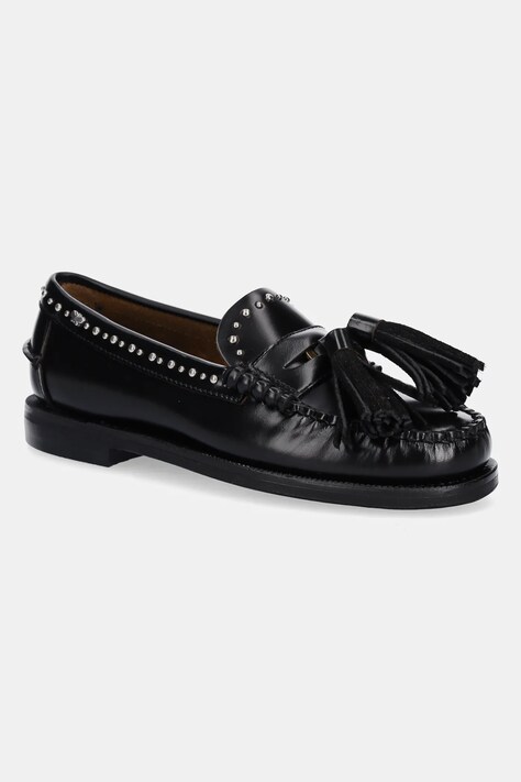Weekend Max Mara mocasini de piele WEEKENDAN femei, culoarea negru, 2515521014600