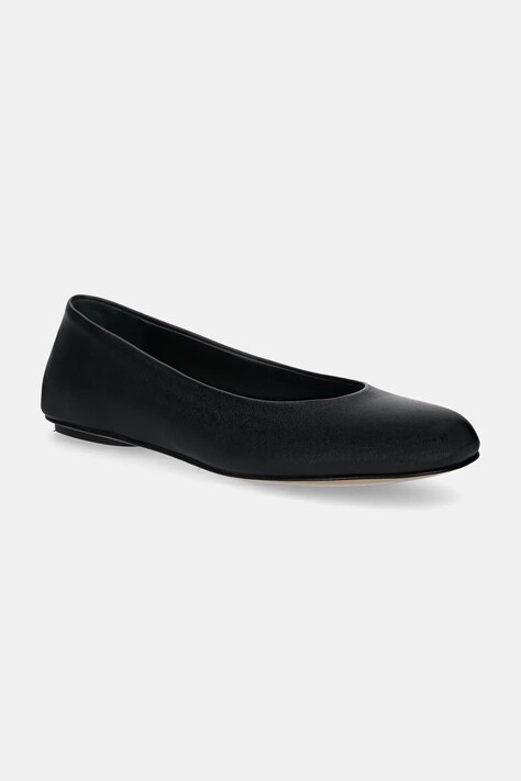 Weekend Max Mara balerini de piele TODI culoarea negru, 2515521074600