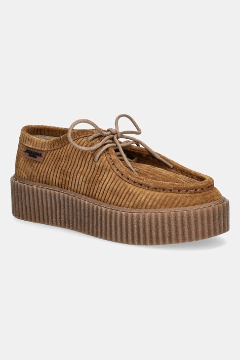 Weekend Max Mara pantofi de piele intoarsa KAPOK femei, culoarea maro, cu platforma, 2515521114600