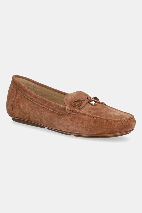 Semišové mokasíny MICHAEL Michael Kors Juliette dámské, hnědá barva, na plochém podpatku, 40R5JUFR1S.230