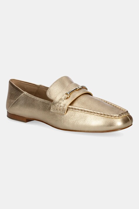MICHAEL Michael Kors mocasini de piele Lena femei, culoarea auriu, cu toc plat, 40R5LEFP1M.740