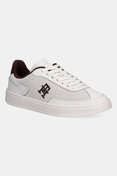 Tommy Hilfiger sneakersy skórzane TH HERITAGE SNEAKER PERF kolor beżowy FW0FW08380