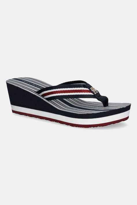 В'єтнамки Tommy Hilfiger IM PLATFORM BEACH SANDAL жіночі колір синій на танкетці FW0FW08371