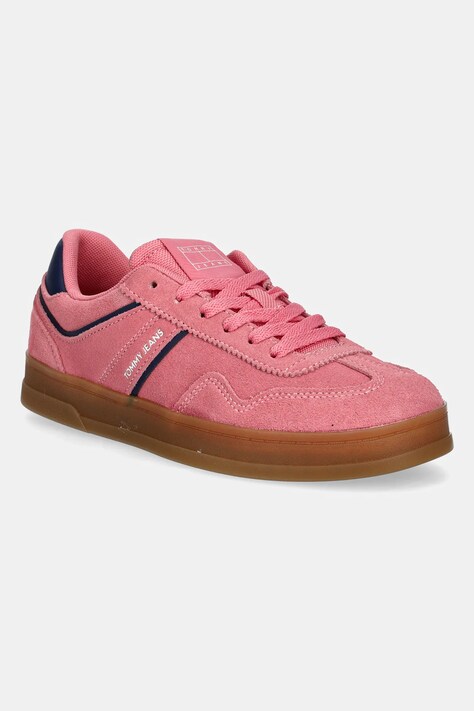 Tommy Jeans sneakers din piele intoarsă THE GREENWICH SUEDE culoarea roz, EN0EN02696