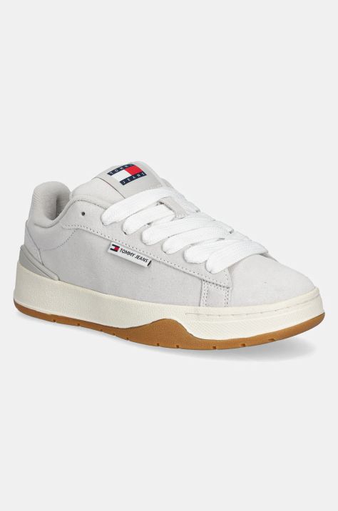 Superge iz semiša Tommy Jeans TJW SKATE SNEAKER siva barva, EN0EN02677