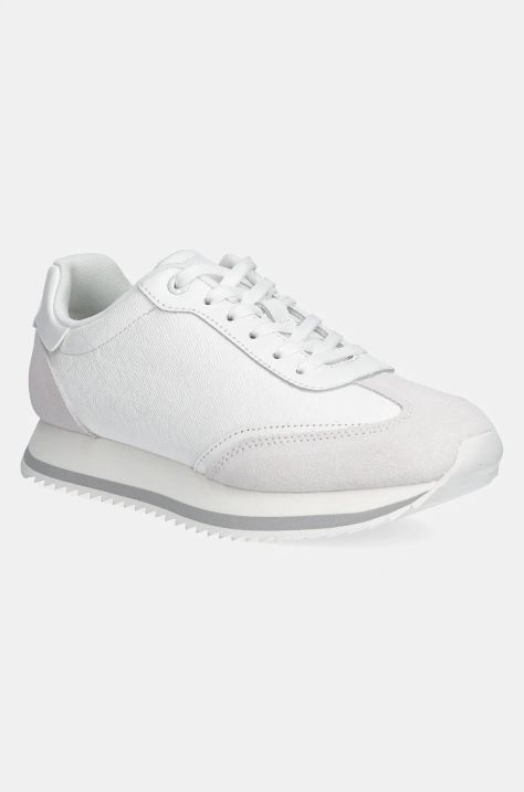 Кроссовки Calvin Klein RUNNER LACE UP - MONO MIX цвет белый HW0HW02294