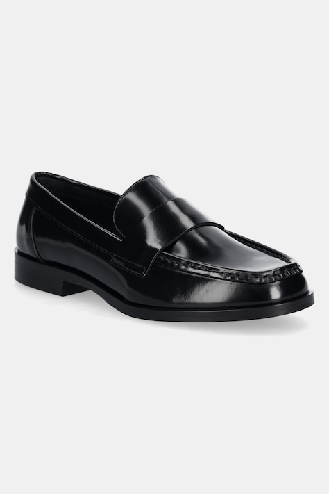 Кожени мокасини Calvin Klein MOC LOAFER - BRUSH L в черно с равна подметка HW0HW02306
