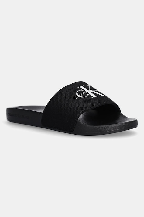 Pantofle Calvin Klein Jeans SLIDE MONOGRAM WMNS dámské, černá barva, YW0YW01835