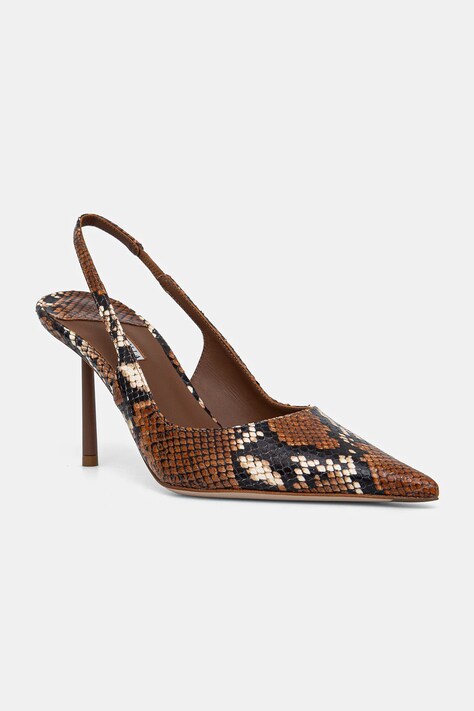 Le Silla stilettos de piele Chanel Bella culoarea maro, 4233B080MBPPDUR723