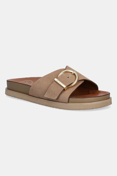 Gant papuci din nubuc Mardale femei, culoarea bej, 30503936.G25