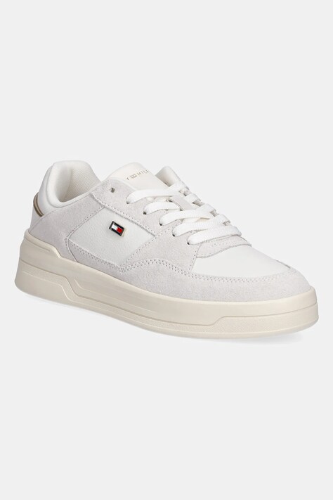 Tommy Hilfiger sneakers din piele ESSENTIAL BASKET SNEAKER culoarea bej, FW0FW08456