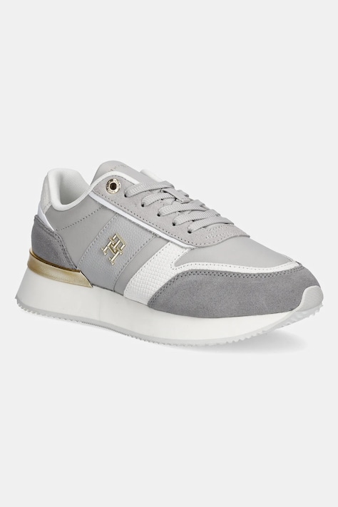 Δερμάτινα αθλητικά παπούτσια Tommy Hilfiger TH FASHION RUNNER χρώμα: γκρι, FW0FW08475