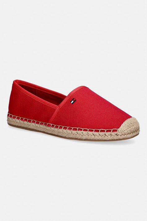 Tommy Hilfiger espadrile de damă FLAG CANVAS ESPADRILLE roșii FW0FW08541