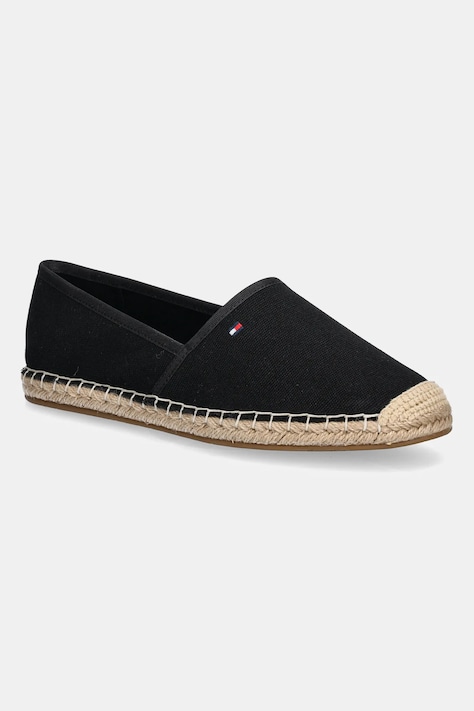 Espadrilky Tommy Hilfiger FLAG CANVAS ESPADRILLE černá barva, FW0FW08541