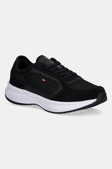 Tommy Hilfiger sneakers SPORTY RUNNER femei, culoarea negru, FW0FW08644