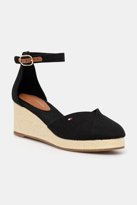 Еспадрилі Tommy Hilfiger FLAG CLOSED TOE MID WEDGE ESPAD колір чорний FW0FW08657