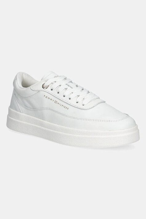 Tommy Hilfiger sneakers din piele MODERN COURT SNEAKER LTHR femei, culoarea alb, FW0FW08800