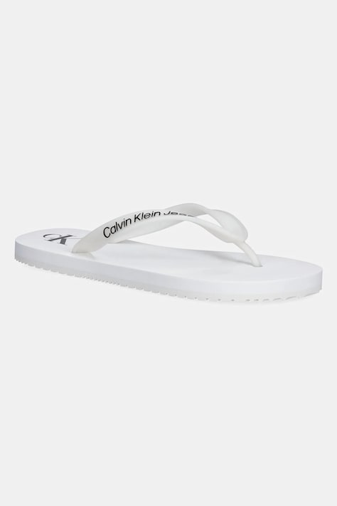 Σαγιονάρες Calvin Klein Jeans BEACH SANDAL TRANSPARENT TPU χρώμα: άσπρο, YW0YW01829