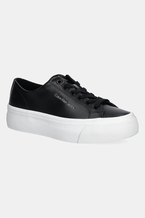 Sneakers boty Calvin Klein Jeans VULC FLATFORM LOW MG LTH černá barva, YW0YW01771