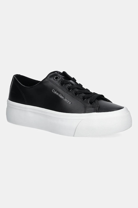 Tenisky Calvin Klein Jeans VULC FLATFORM LOW MG LTH čierna farba, YW0YW01771