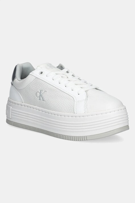 Calvin Klein Jeans sneakers BOLD FLATF LOW LACE MG culoarea alb, YW0YW01766