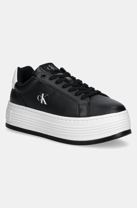 Sneakers boty Calvin Klein Jeans BOLD FLATF LOW LACE MG černá barva, YW0YW01766