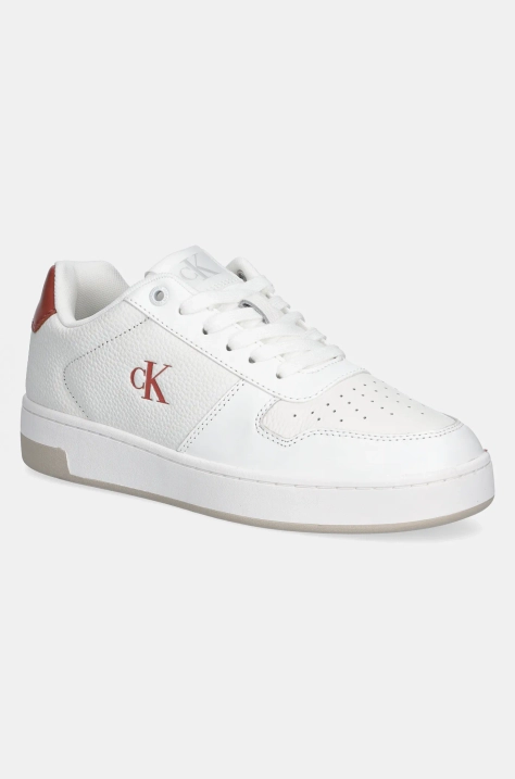 Αθλητικά Calvin Klein Jeans BASKET CUPSOLE LOW MG χρώμα: άσπρο, YW0YW01765