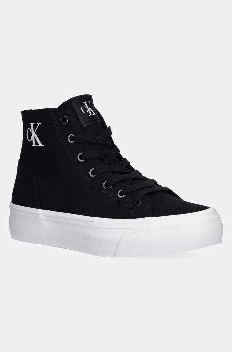 Кеды Calvin Klein Jeans VULC FLATFORM MID CV MG женские цвет чёрный YW0YW01764