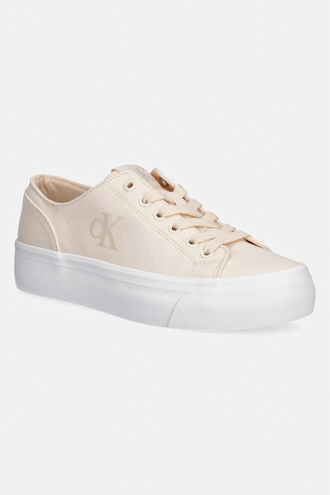 Calvin Klein Jeans VULC FLATFORM LOW CV MG tenisówki damskie beżowe YW0YW01763