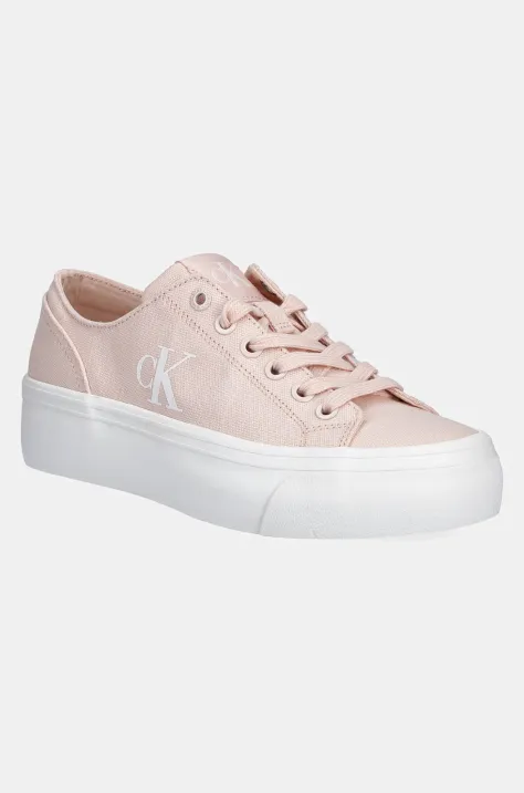 Calvin Klein Jeans scarpe da ginnastica VULC FLATFORM LOW CV MG donna colore rosa YW0YW01763