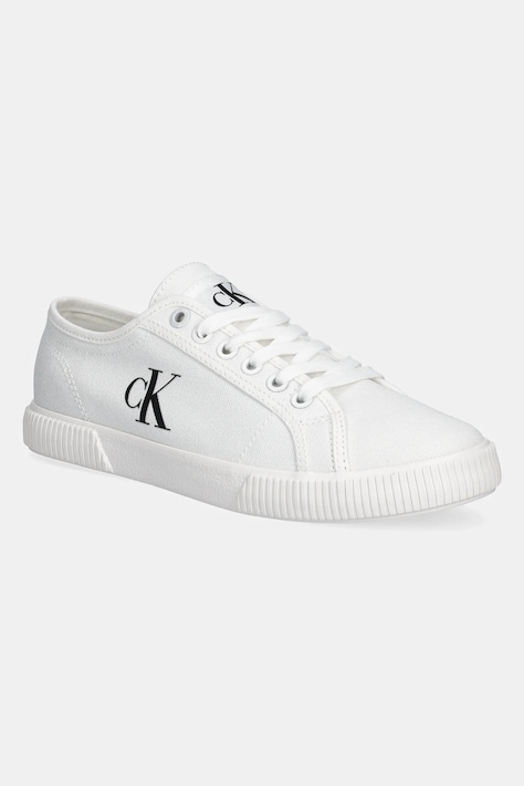 Πάνινα παπούτσια Calvin Klein Jeans ESS VULC LOW CV MG WN χρώμα: άσπρο, YW0YW01762