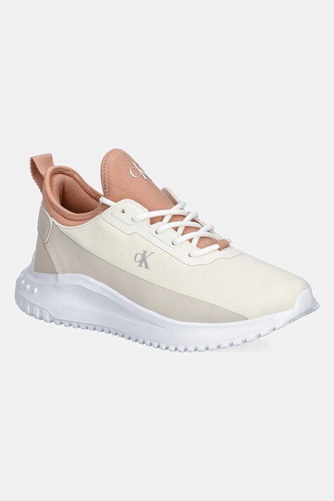Calvin Klein Jeans sneakers EVA RUNNER LOW LACE MIX IN femei, culoarea bej, YW0YW01759